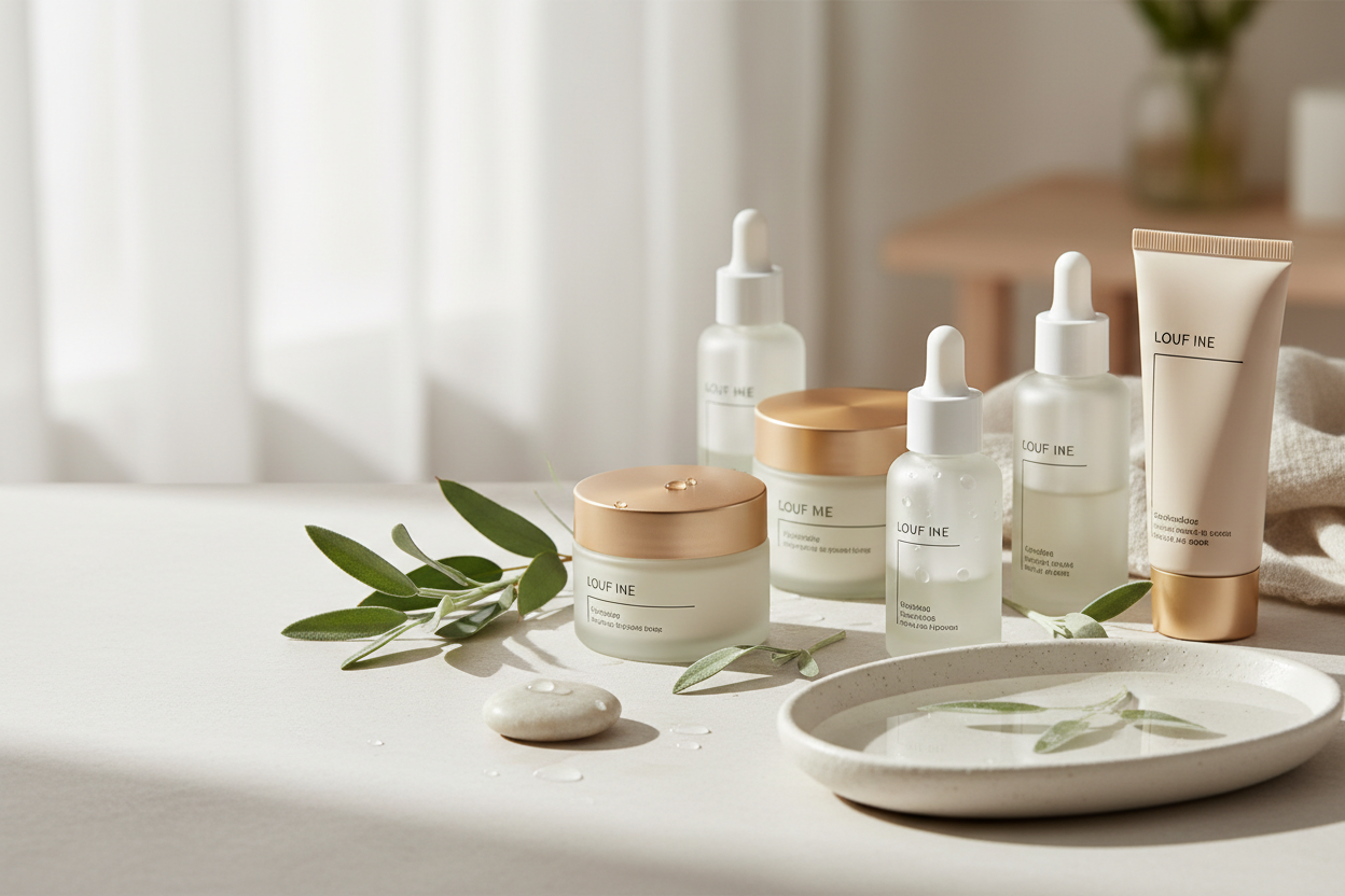 portada para una web de productos para la cara, skincare , que sea profesional